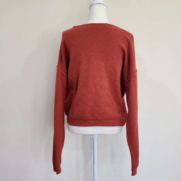Free People V Neck Soft Knit Sweater | Burnt Butter Brown | XS - Picture 3 of 3